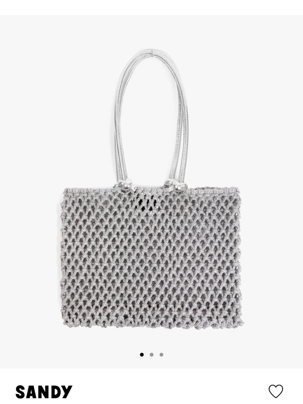 NWT Clare V - Silver Mesh Sandy Tote - OS
